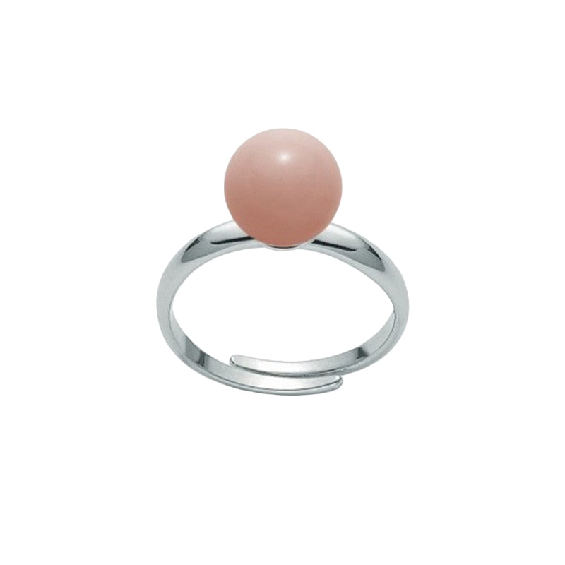 Anello Donna Argento 925 Regolabile Miluna Pasta Di Corallo Rosa LID3308